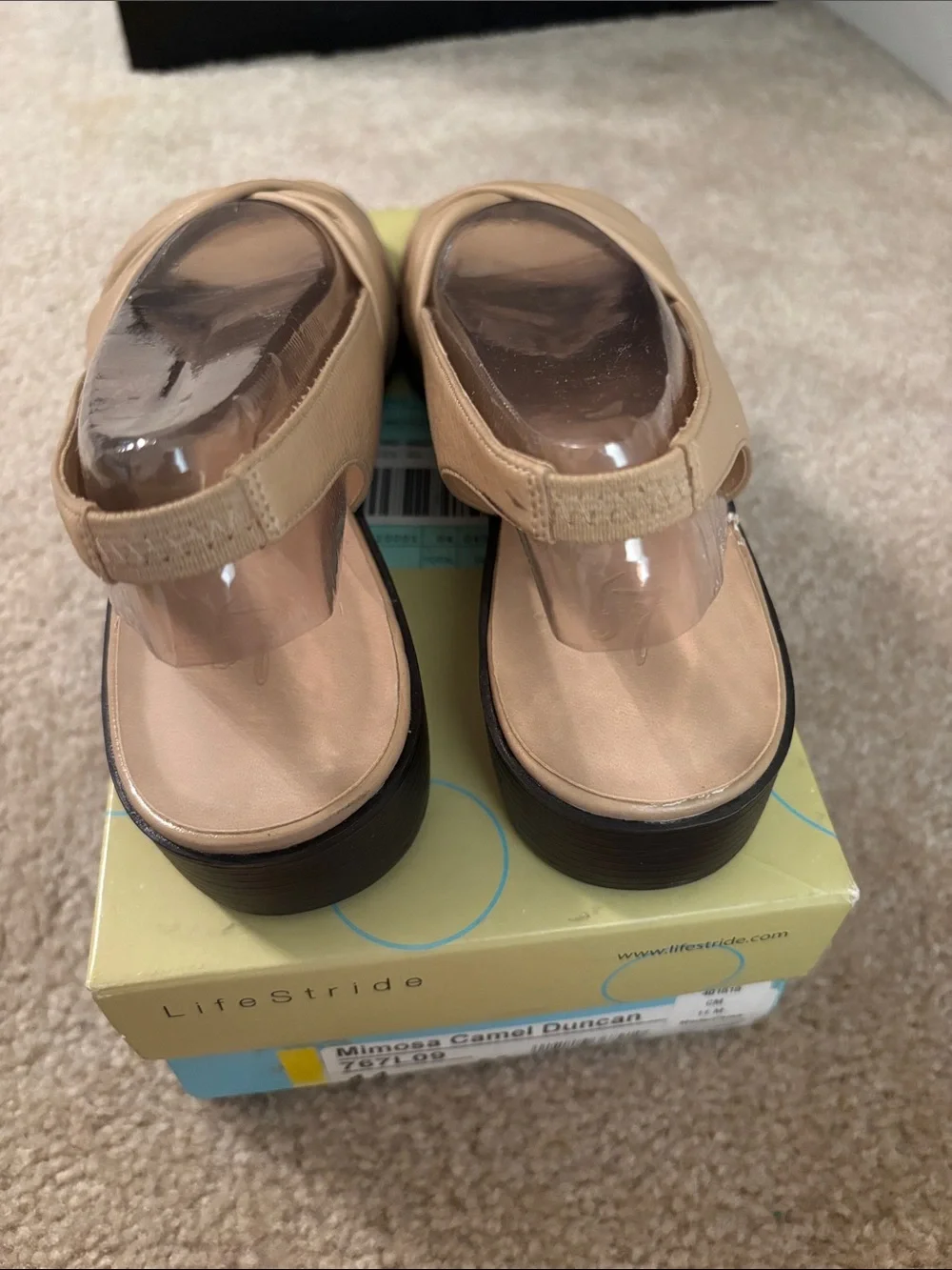 Life Stride Knot-Front Open Toe Slingback in Camel
